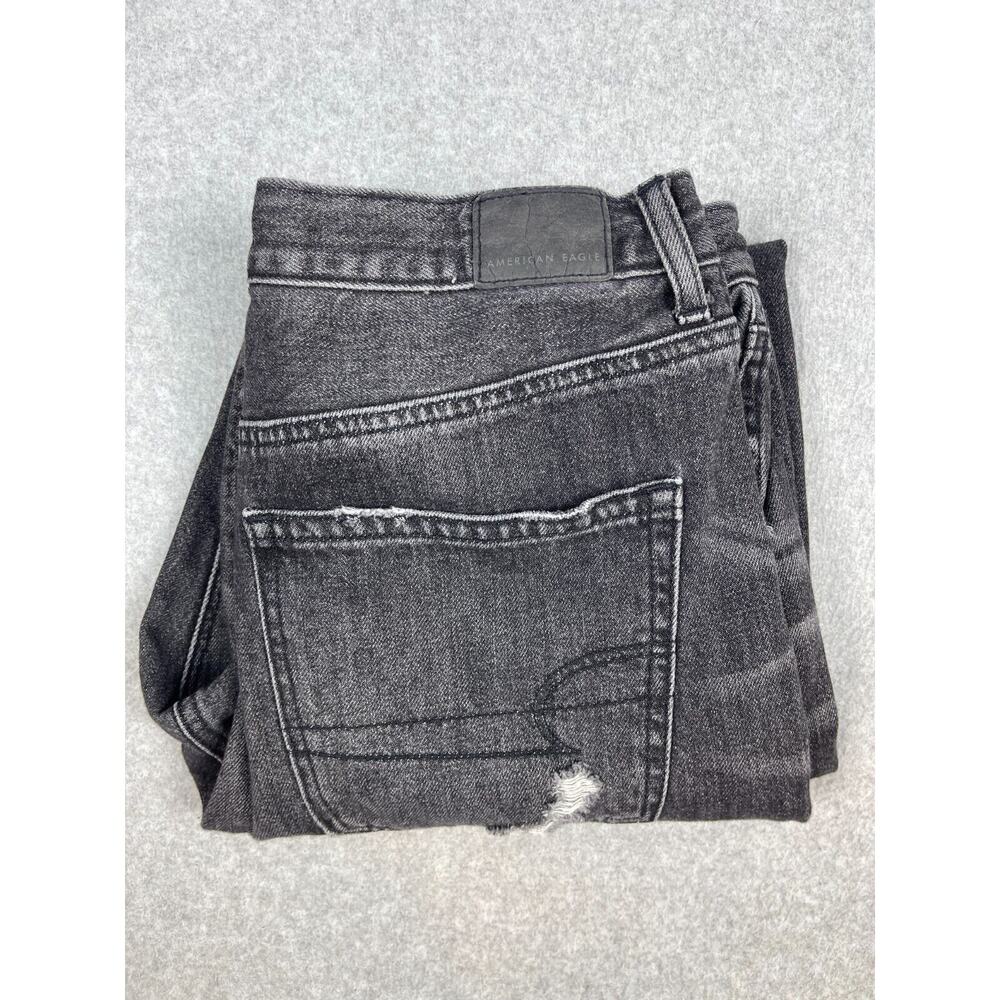 American Eagle Jeans Womens 6R Black 90s Boyfriend Stretch Denim Distressed